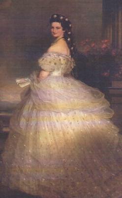 Franz Xaver Winterhalter Empress Elisabeth of Austria in White Gown with Diamond Stars in her Hair oil painting picture